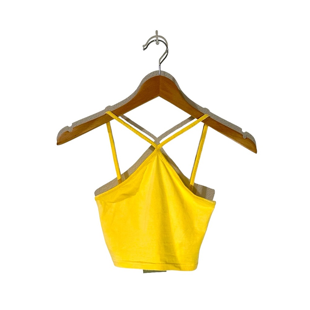 BRAND NEW Light Yellow Criss Cross Top